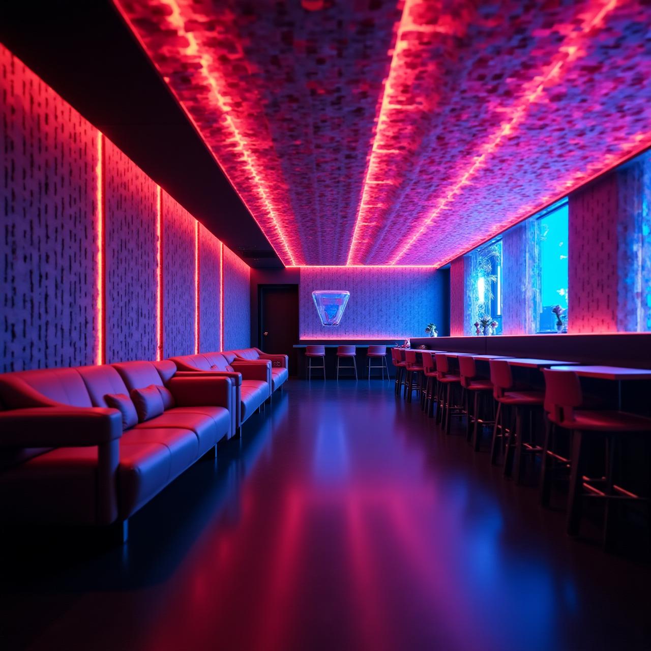 港区の洗練されたカラオケラウンジの内装設計